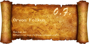 Orvos Folkus névjegykártya